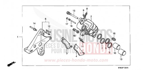 ETRIER DE FREIN ARRIERE (CBR1000FK) CBR1000FK de 1989
